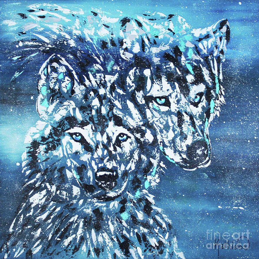 Wolfes Painting by Kathleen Artist PRO