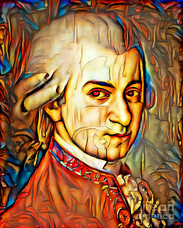 Wolfgang Amadeus Mozart In Vibrant Contemporary Primitivism Colors 20200712v2 Photograph by Wingsdomain Art and Photography