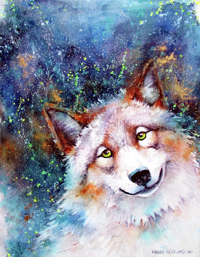Wolfie Painting by Nicole Gelinas