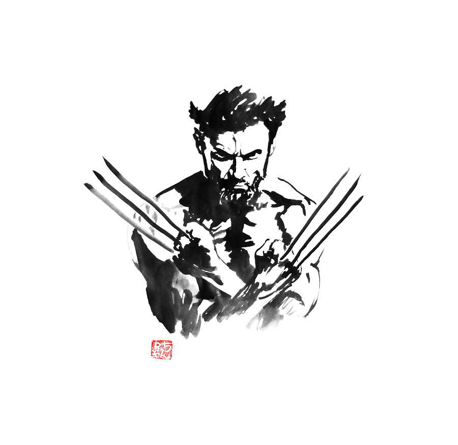 Wolverine Painting - Wolverine by Pechane Sumie