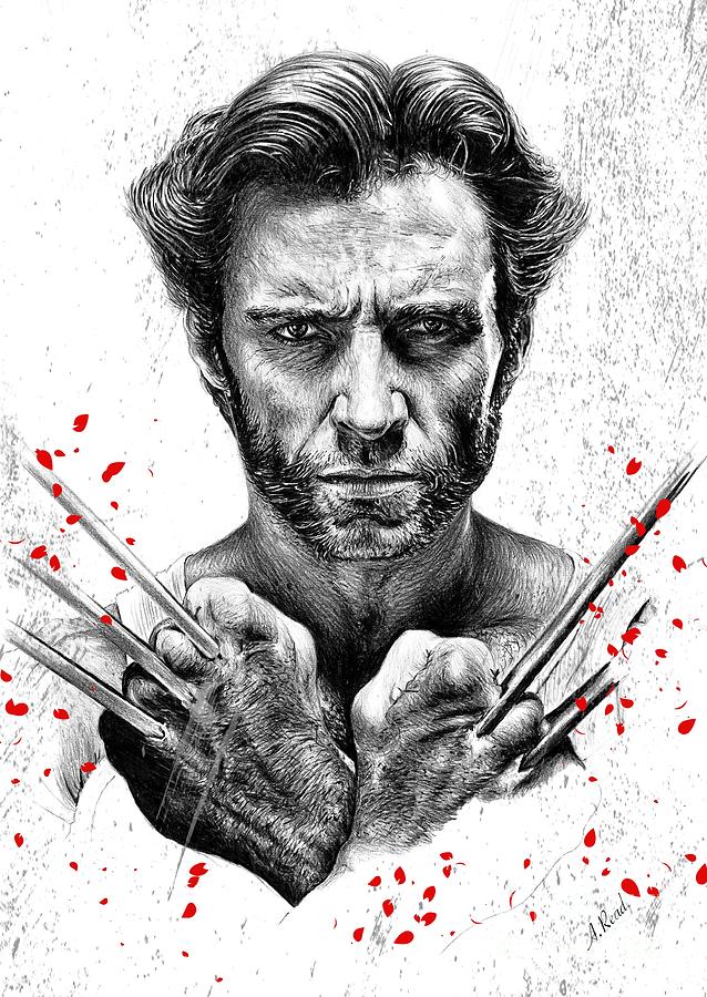 Wolverine Red splash edit Painting by Andrew Read