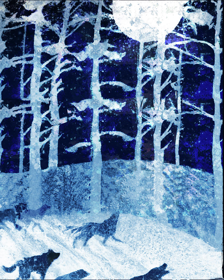 Wolves Painting - Wolves In Winter by Peter Farago