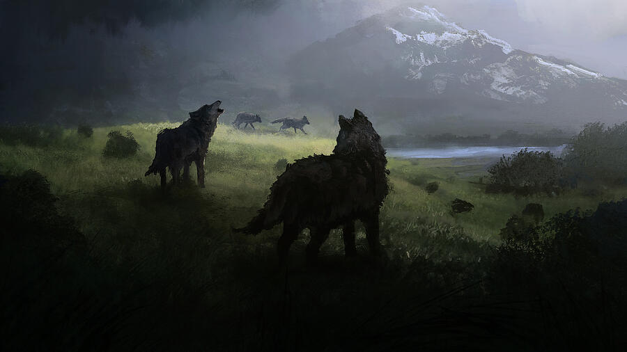 Wolves of Yellowstone Painting by Joseph Feely