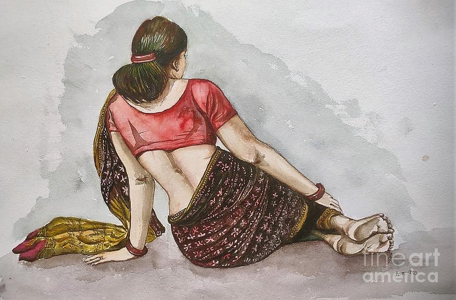 Woman Painting by Anand Karambe