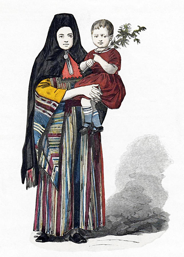 Woman and Child in 1890 Photograph by Munir Alawi