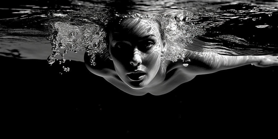 Portrait Photograph - Woman and Water No.1 by World of Abstracts