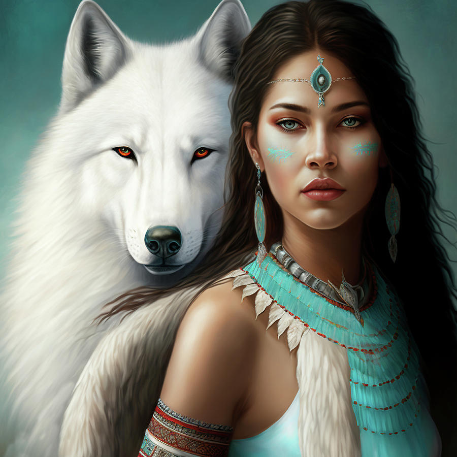 Woman And White Wolf Photograph by Athena Mckinzie - Fine Art America