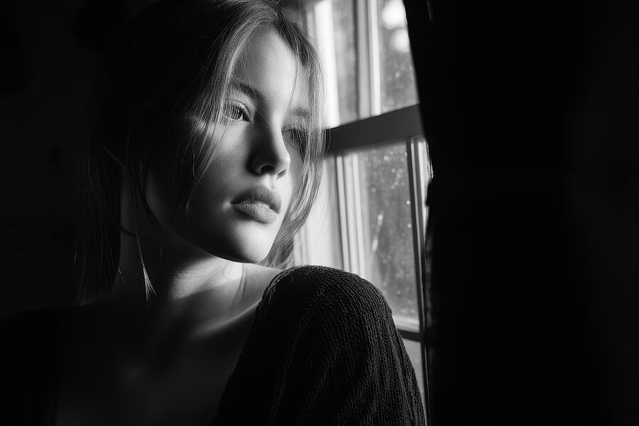 Woman and Window Light - Quiet Reflection Digital Art by Matthias Hauser Woman and Window Light - Quiet Reflection Digital Art by Matthias Hauser