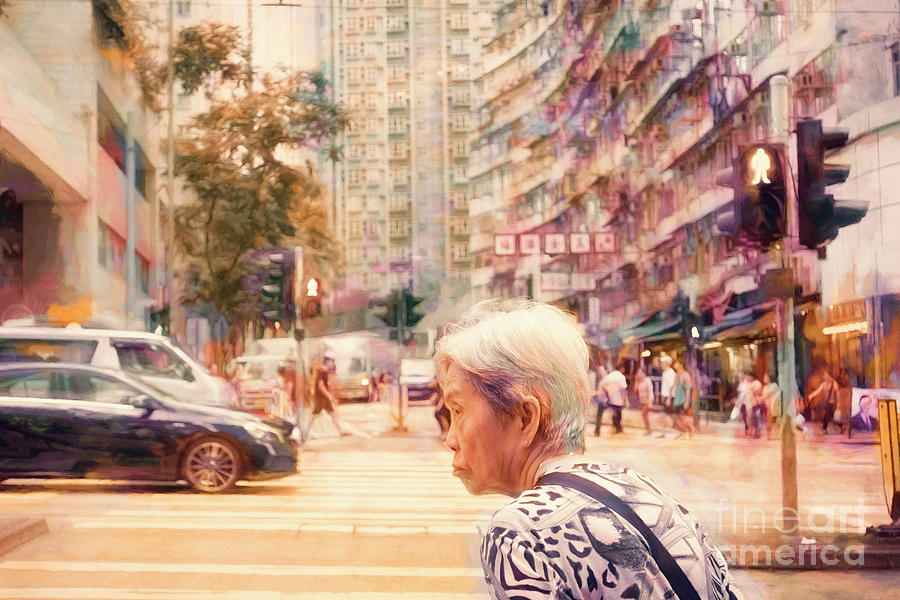 Woman at a Crosswalk Photograph by Davy Cheng