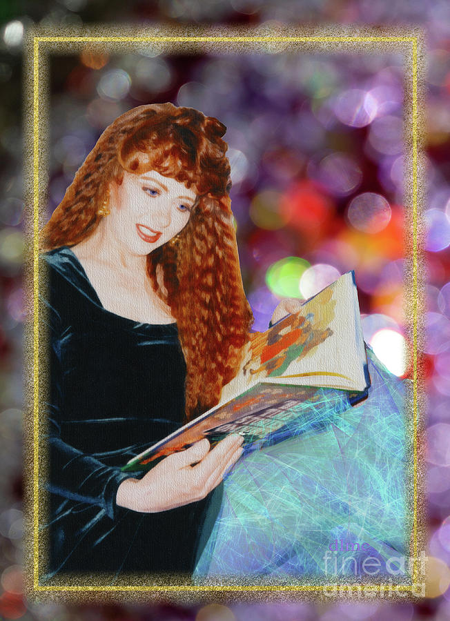Woman Book Painting by Donna L Munro