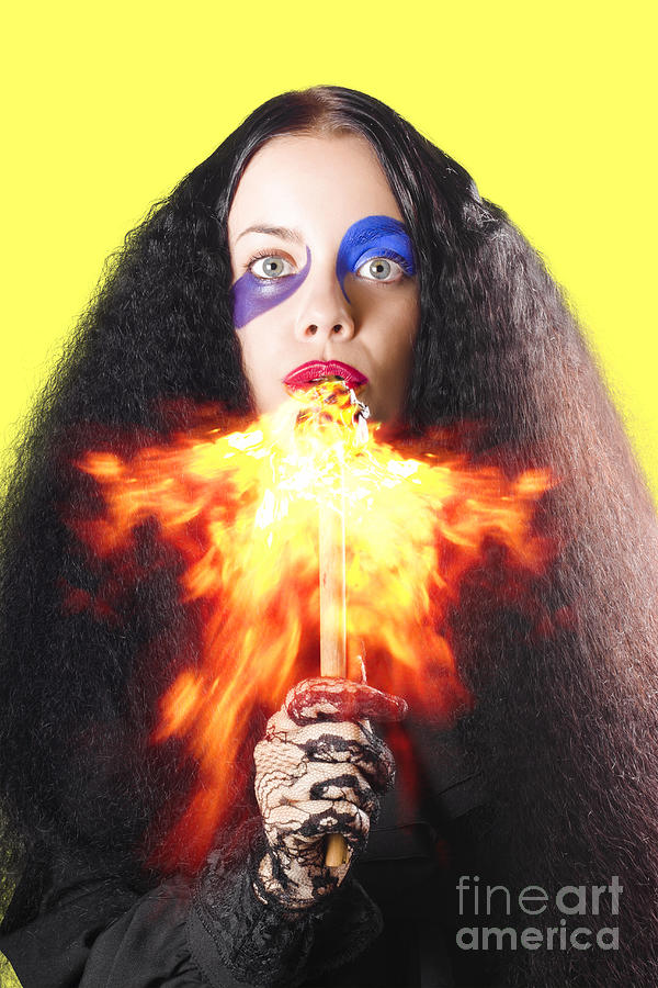 Woman breathing fire from mouth Photograph by Jorgo Photography