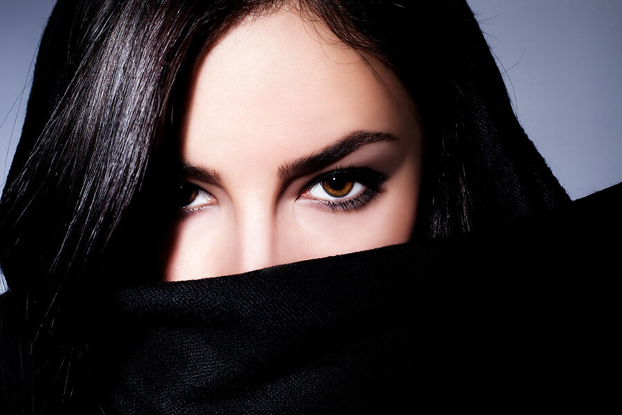 Woman Closeup Portrait With Expressive Eyes Photograph by Persians