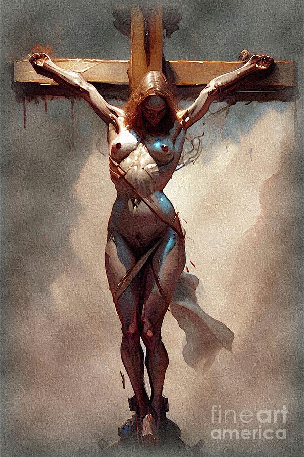 Woman Crucified Painting