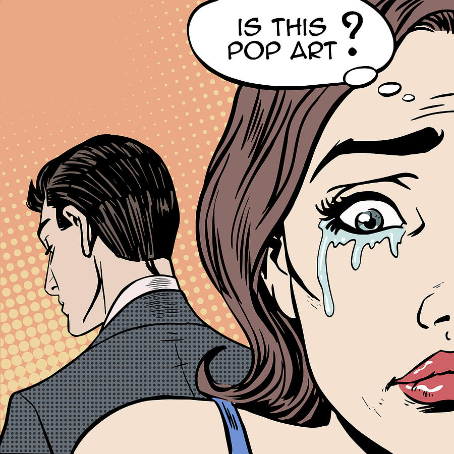 Woman Crying Pop Art Painting