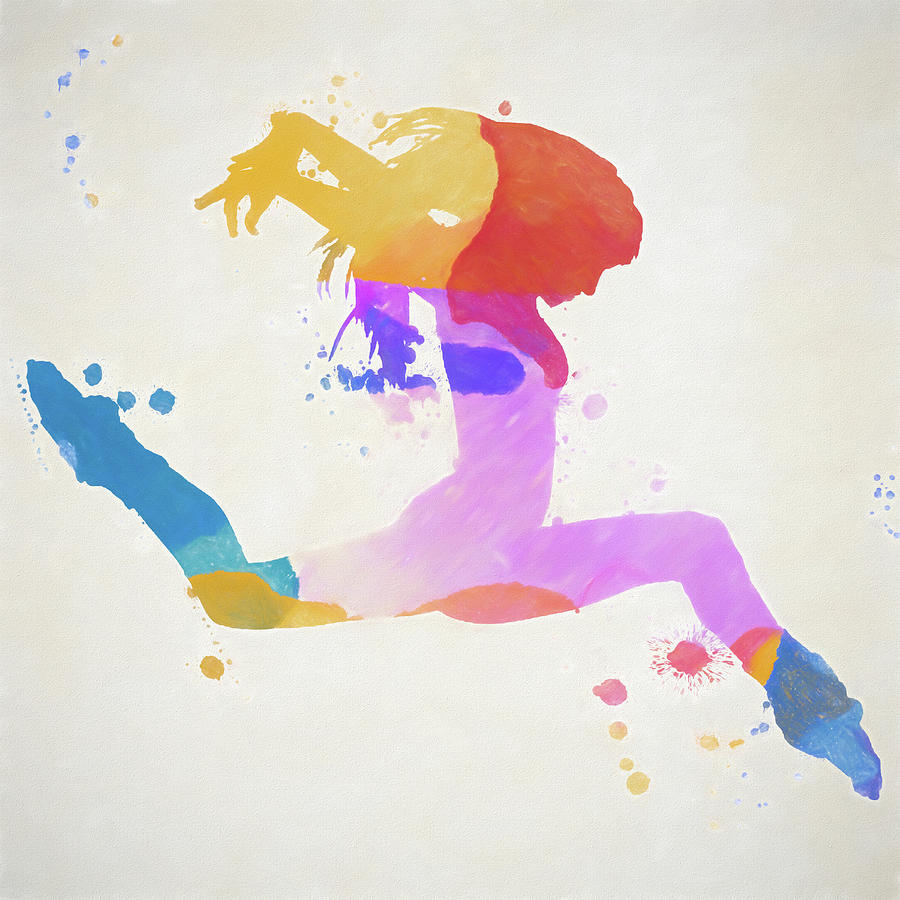 Athlete Painting - Woman Dancing In Color by Dan Sproul