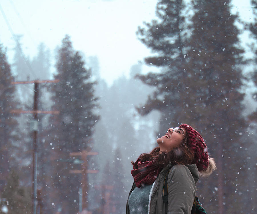 Woman enjoys the snow Photograph by Martin  Lopez