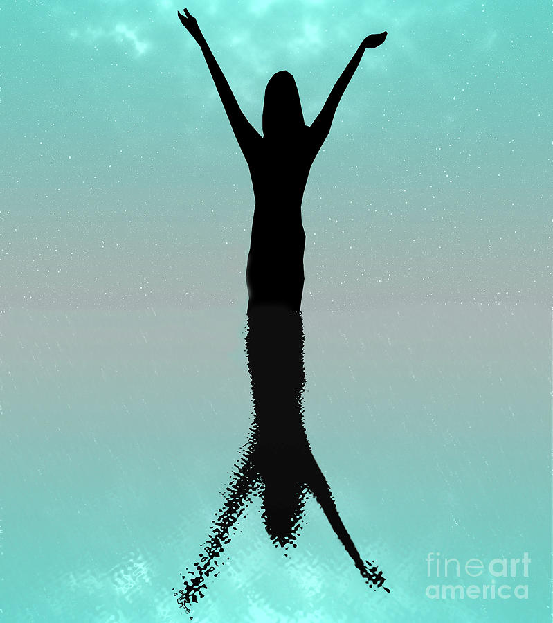 Woman experiencing the joy and happiness of life through yoga Digital Art by Timothy OLeary