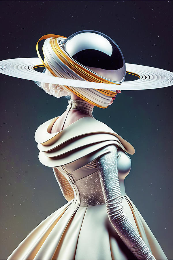 Woman Fashion Clothing 02 Modern Saturn Style Digital Art by Matthias Hauser