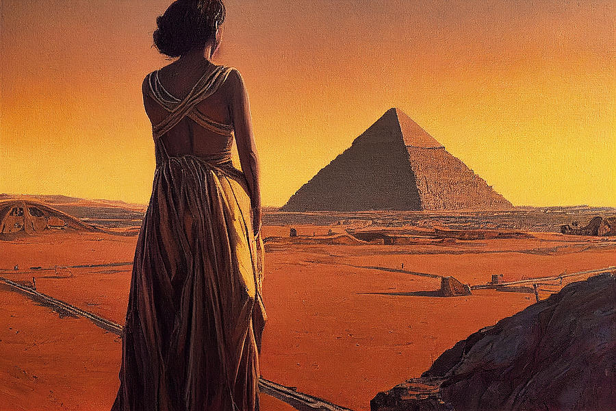 Woman Gazing At Distant Pyramid Digital Art by Craig Boehman