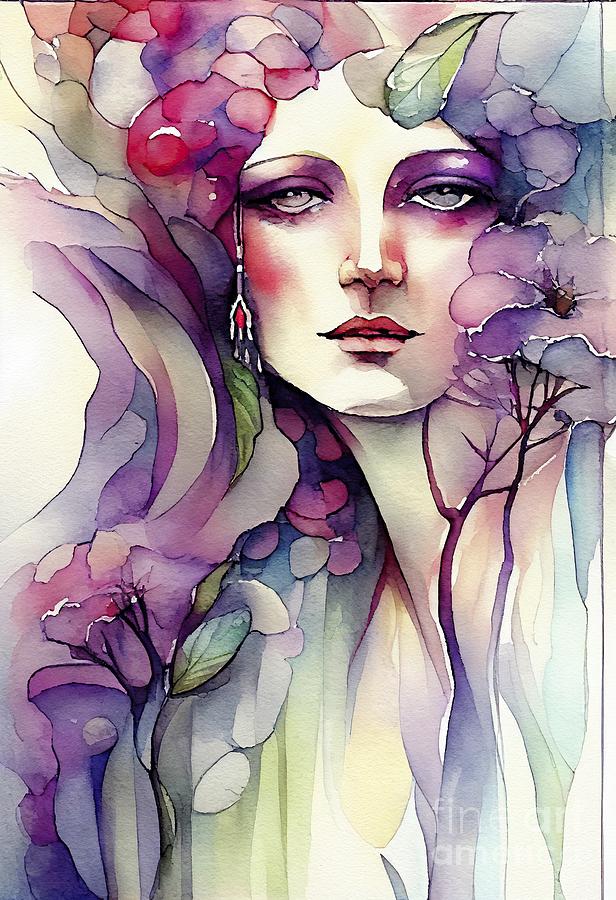 Watercolor Woman Painting - Woman II by Mindy Sommers