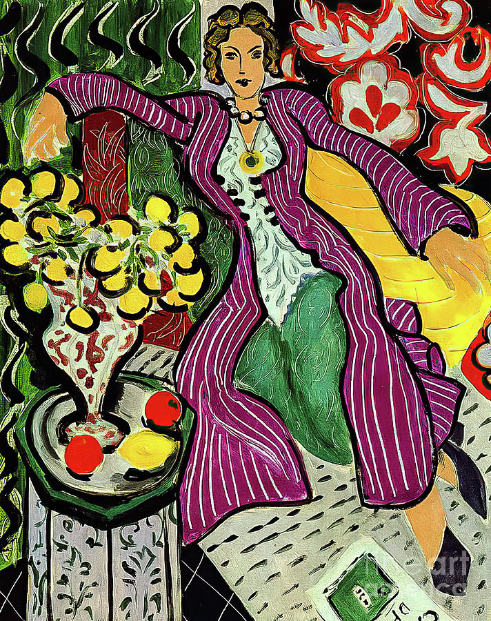 Paris Painting - Woman in a Purple Coat by Henri Matisse 1937 by Henri Matisse