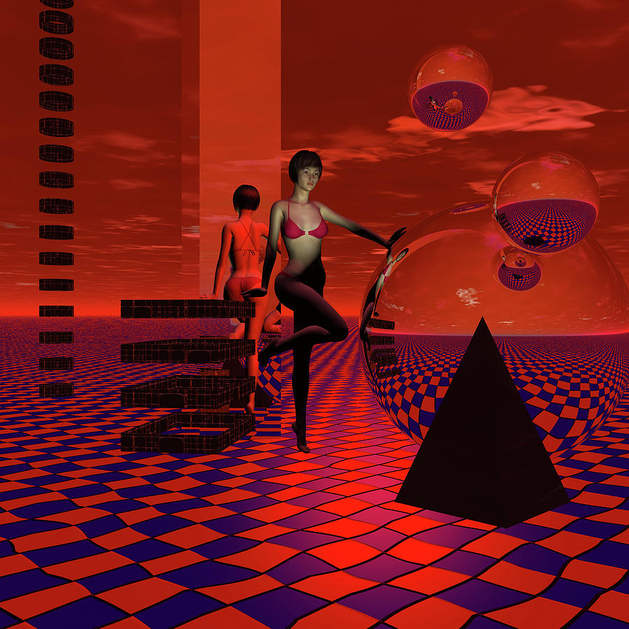 Woman in a Red Bikini Digital Art by Judi Suni Hall