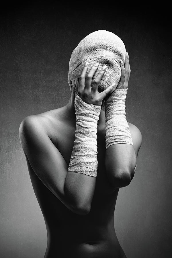 Woman In Bandages Photograph
