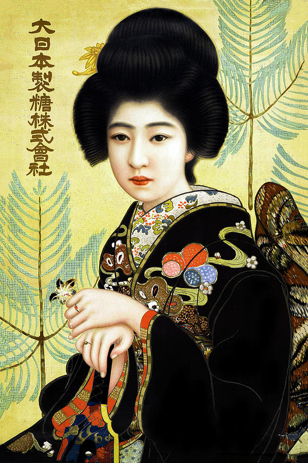 Japanese Woman In Black Kimono Photograph by Carlos Diaz