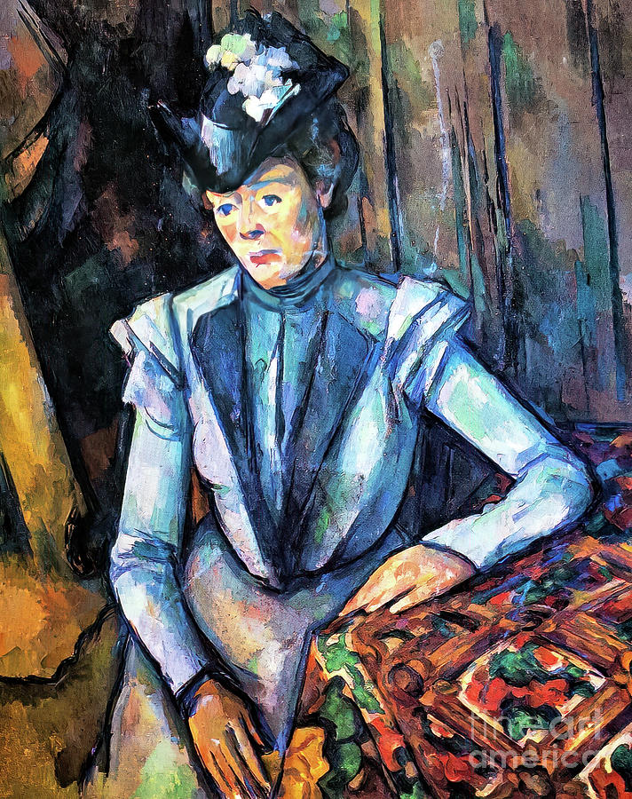 Woman in Blue by Paul Cezanne 1900 Painting by Paul Cezanne