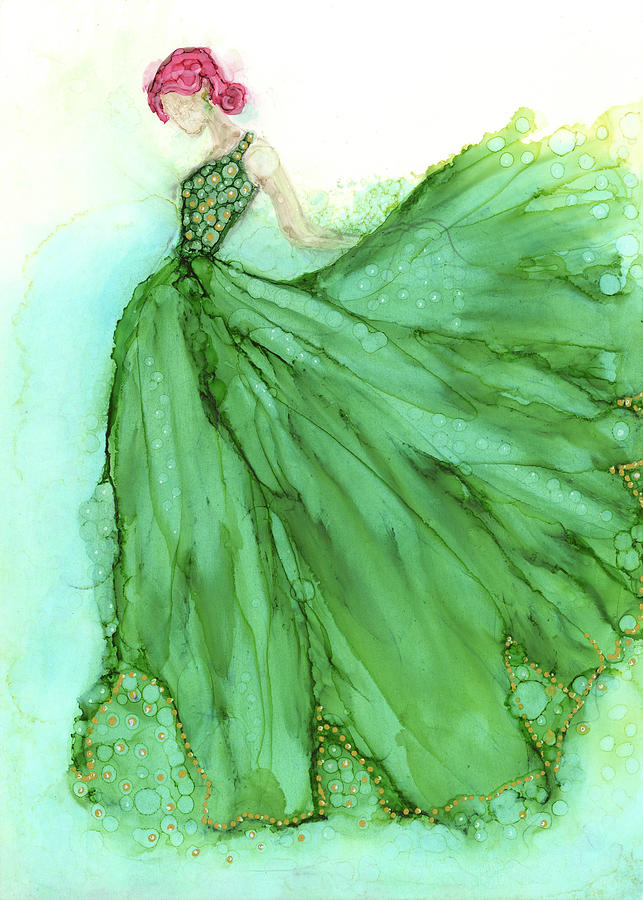 Woman in Green Painting by Joyce Clark