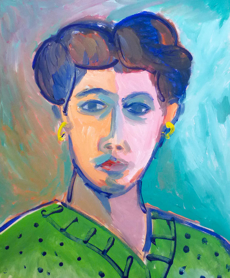 Woman in Green Painting by Michael Zajic - Fine Art America