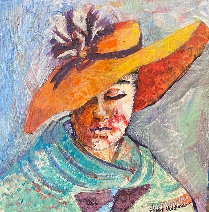 Woman in Hat Mixed Media by Buff Holtman