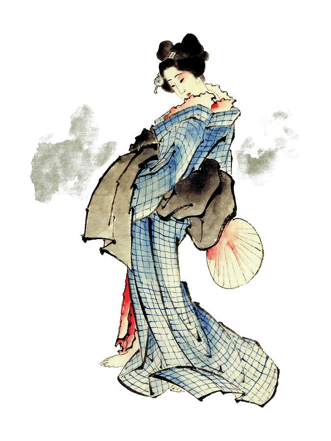 Woman in Kimono Digital Art by Long Shot