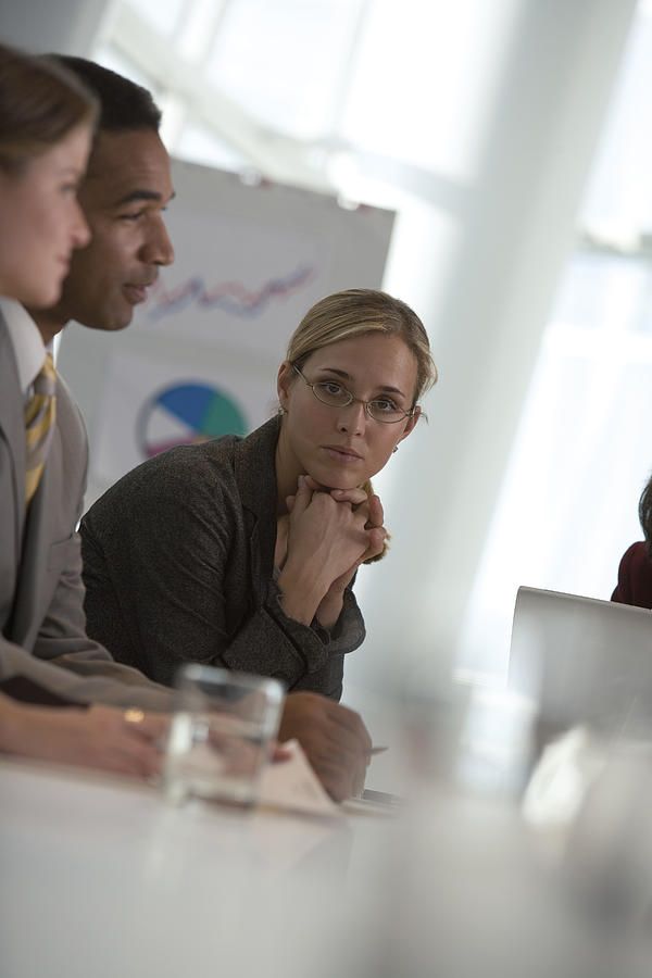 Woman in meeting Photograph by Comstock Images