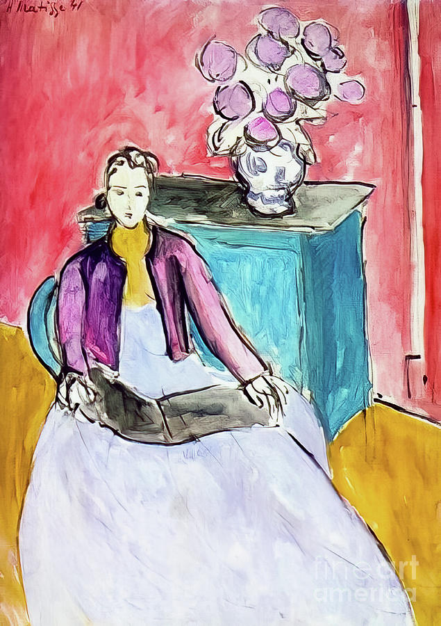 Woman in Pink Interior by Henri Matisse 1941 Painting by Henri Matisse