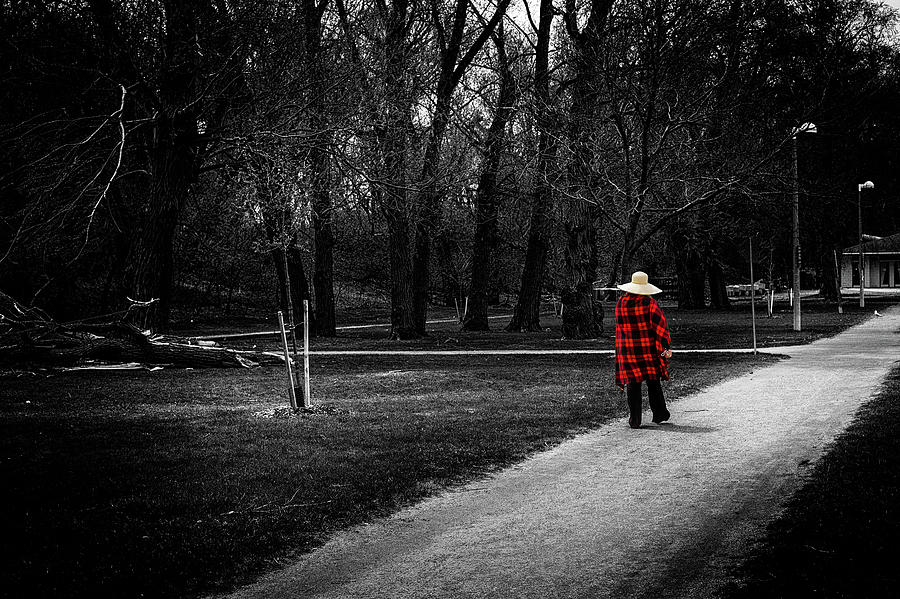 Hat Photograph - Woman in Red by Al Poullis