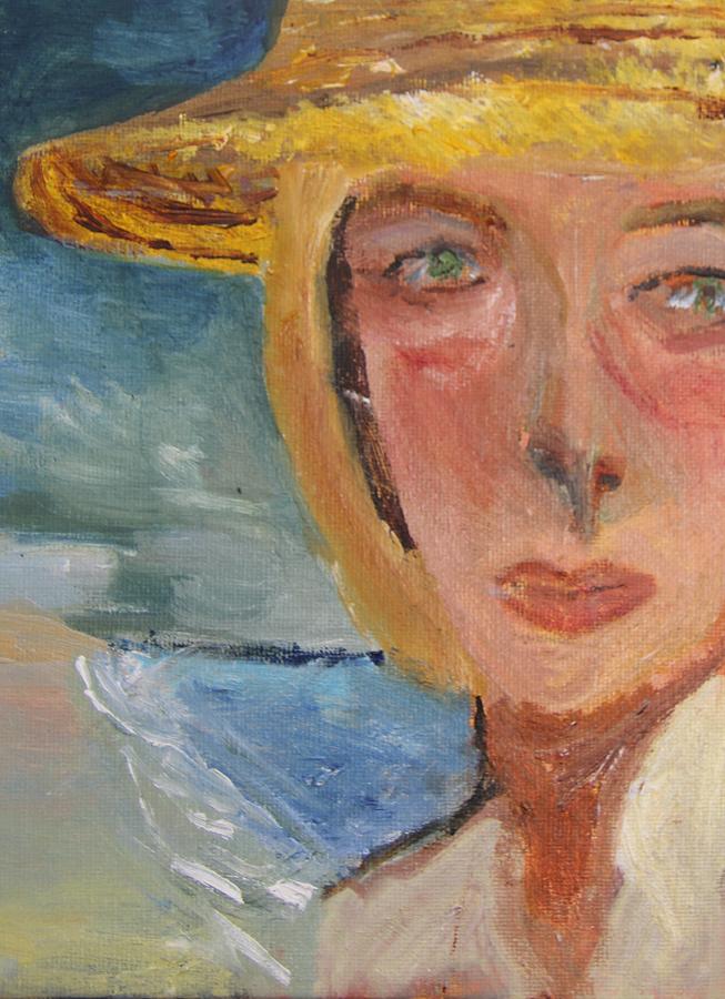 Woman in Sun Hat Painting by Michael Helfen - Fine Art America