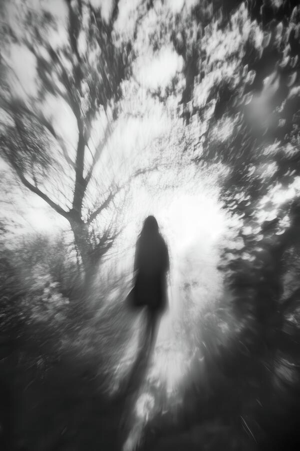 Woman in the Forest - Pinhole-Inspired Art Black and White Digital Art by Matthias Hauser Woman in the Forest - Pinhole-Inspired Art Black and White Digital Art by Matthias Hauser