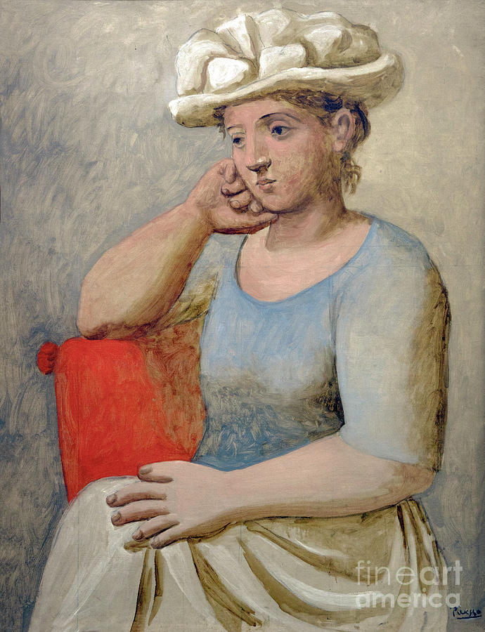 Woman In White Hat 1920 21 Photograph By Pablo Picasso Pixels   Woman In White Hat 1920 21 Pablo Picasso 