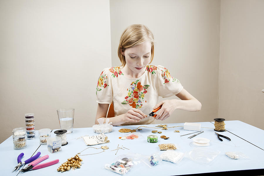 Woman Is Making Jewellery. Photograph by Betsie Van der Meer