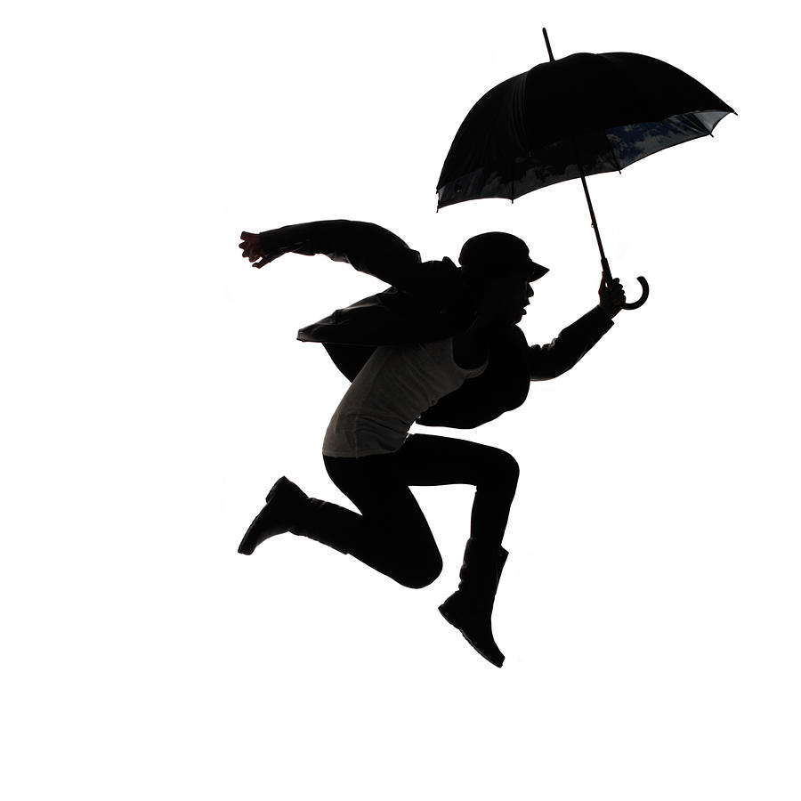 Woman Jumping With Umbrella Photograph by Alfonse Pagano