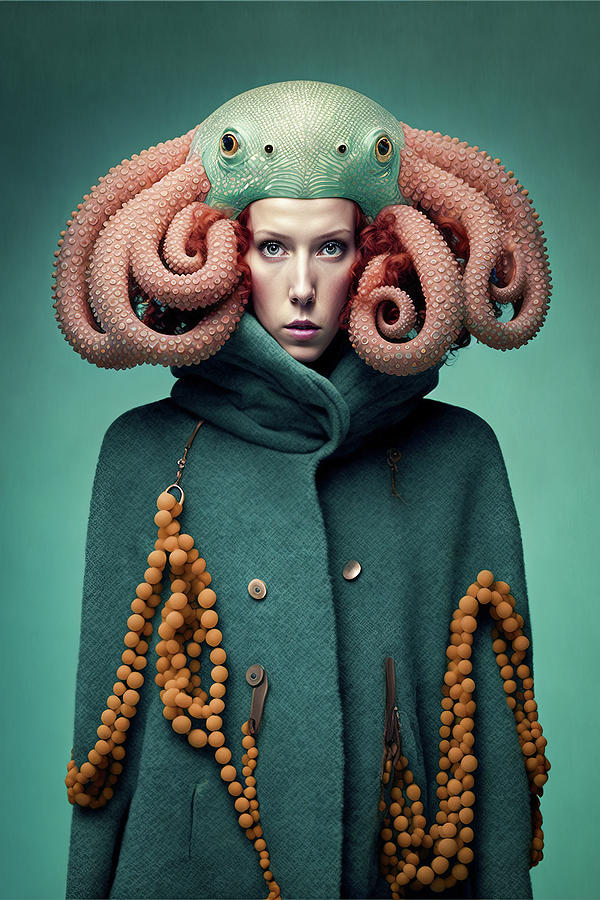 Woman Octopus Fashion 02 Digital Art by Matthias Hauser