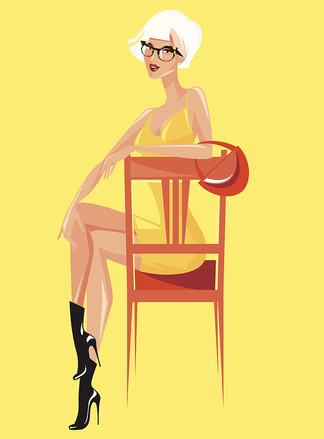 Woman on a chair. Drawing by Megamix