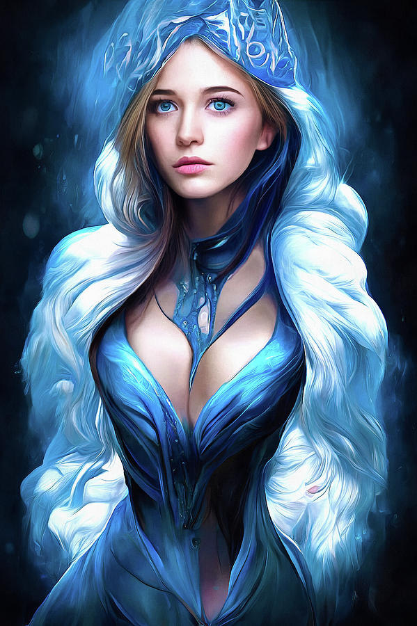 Woman Portrait 02 Blue Frost Lady Digital Art by Matthias Hauser Woman Portrait 02 Blue Frost Lady Digital Art by Matthias Hauser