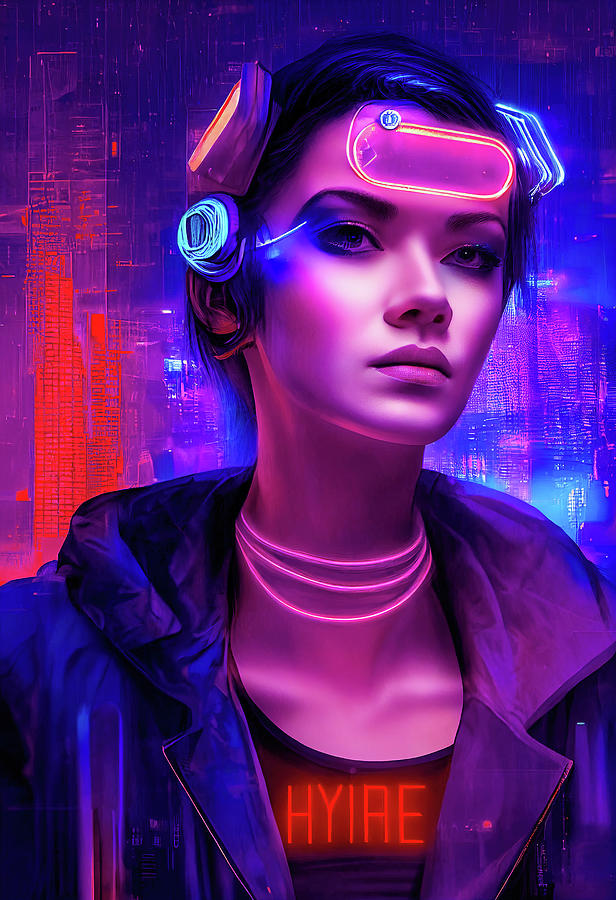 Woman Portrait 15 Futuristic Cyberpunk Digital Art by Matthias Hauser Woman Portrait 15 Futuristic Cyberpunk Digital Art by Matthias Hauser