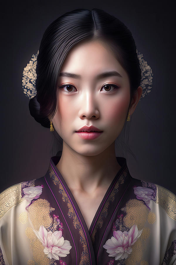 Woman Portrait 23 Japanese Girl Digital Art by Matthias Hauser