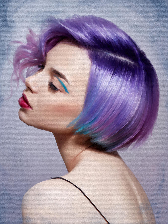 Woman Purple Hair Painting Painting by Tony Rubino - Fine Art America