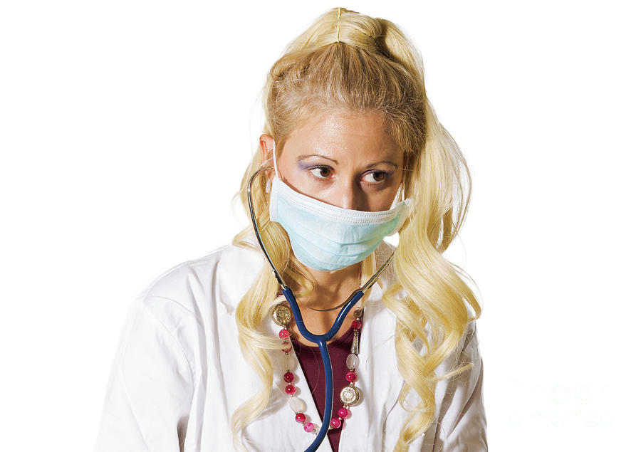 Woman Researcher With Surgical Mask Photograph by Benny Marty