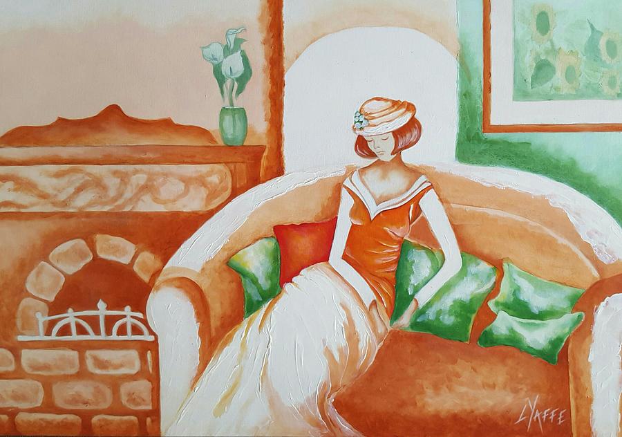 Woman Seated on Couch Painting by Loraine Yaffe - Pixels