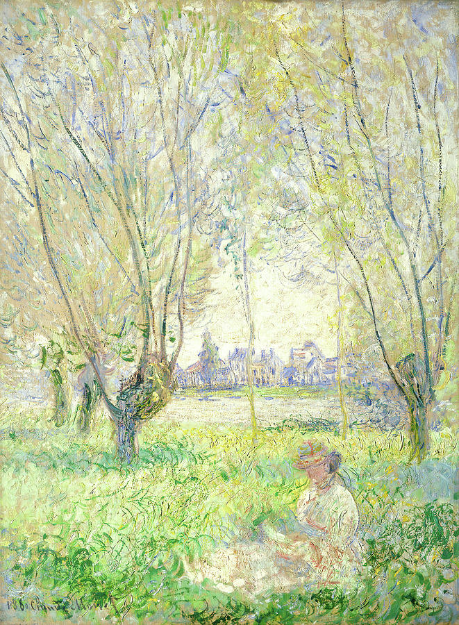 Woman Seated Under The Willows Painting